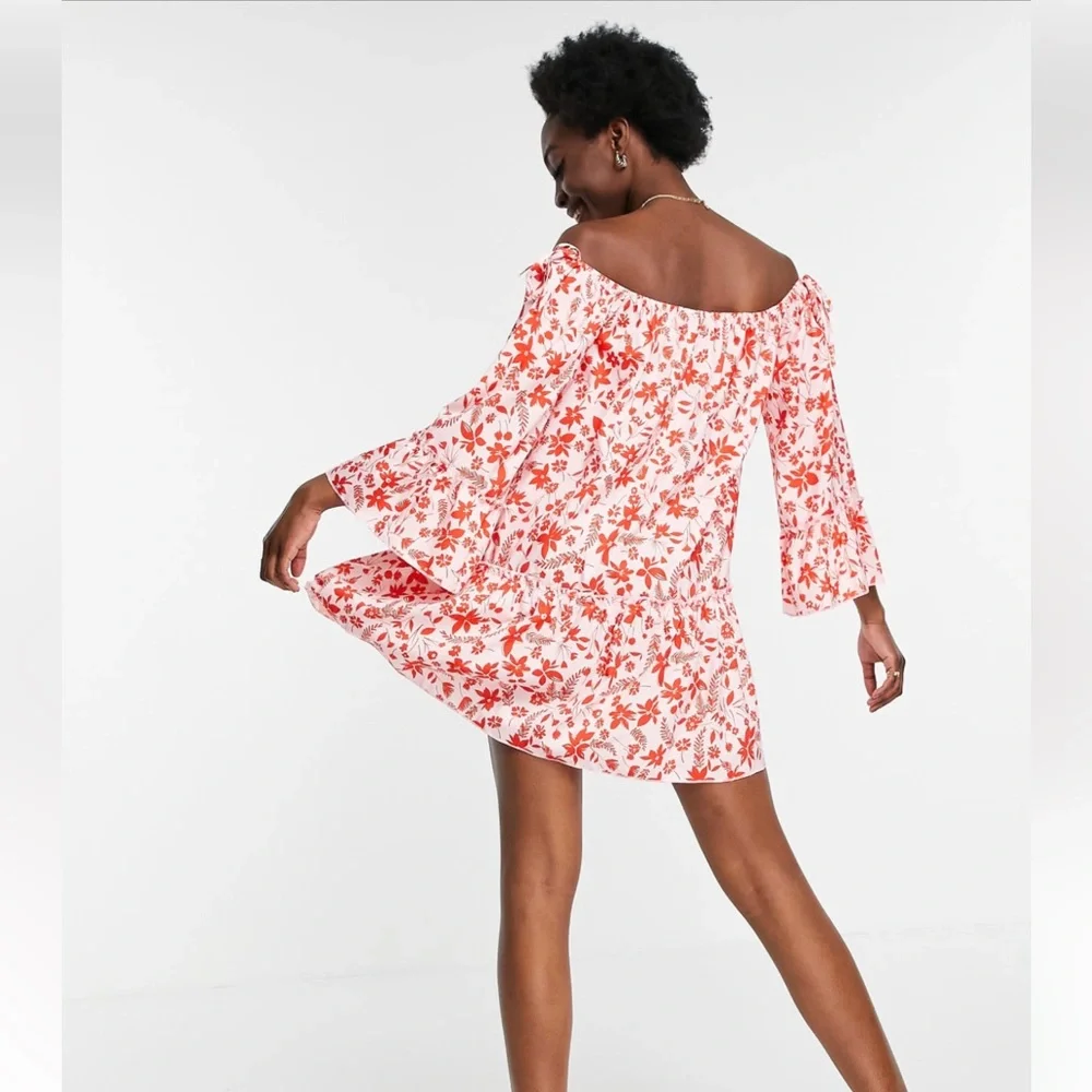 Parisian Tall NWT Off Shoulder Floral Mini Dress - Picture 2 of 12